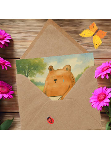 Mr. & Mrs. Panda Glückwunschkarte Bär Vermissen Design ohne Spruch in Weiß