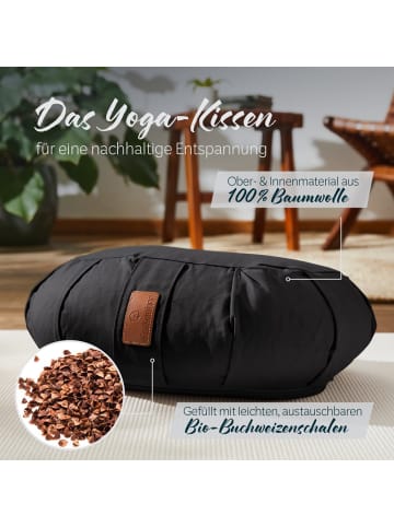 DoYourFitness Yoga-Kissen Ganesh gefüllt Buchweizen schwarz Halbmond Schwarz