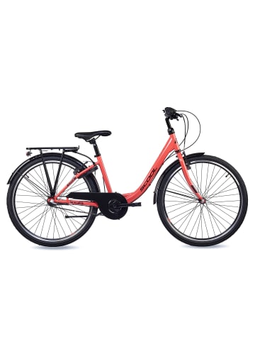 S'COOL Kinderfahrrad - chiX 26 Zoll 3-Gang | ab 10 Jahre - Coral/Dark Red