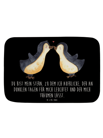 Mr. & Mrs. Panda Badevorleger Pinguin Liebe mit Spruch in Schwarz