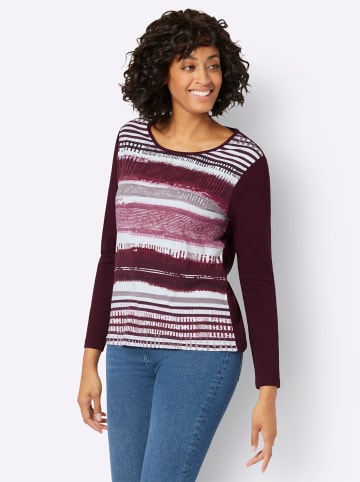 WITT WEIDEN Shirt in bordeaux-gestreift