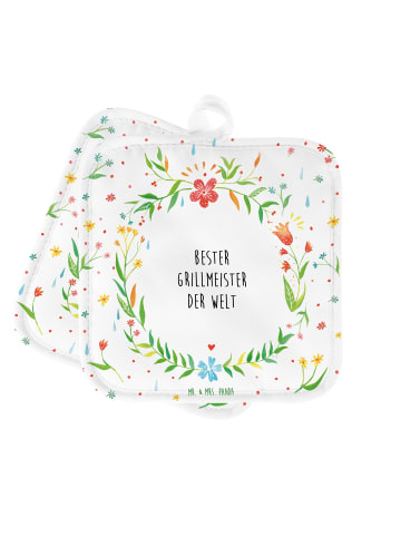 Mr. & Mrs. Panda Topflappen Grillmeister mit Spruch in Keine Angabe