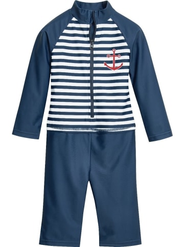 Playshoes Kinder Badeeinteiler "UV-Schutz Einteiler Maritim 1/1 Arm" in Blau