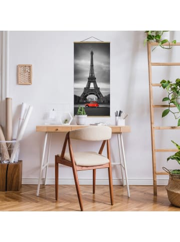 WALLART Stoffbild mit Posterleisten - Spot on Paris in Schwarz-Weiß