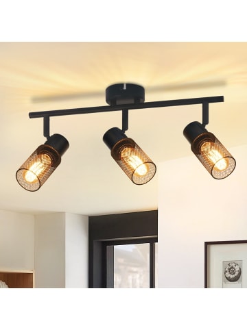 ZMH Deckenleuchte in Schwarz 3-flammige E27 Industrial Flurlampe Ohne Leuchtmittel