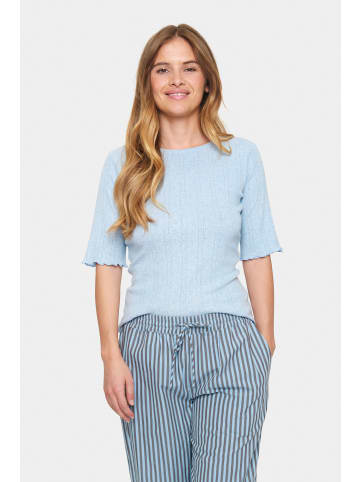 SAINT TROPEZ Kurzarm-Bluse GruSZ Fitted in Heather Melange