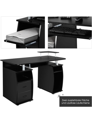 COSTWAY Computertisch in Schwarz