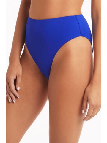 Sea Level Essentials Retro High Waist Pant in COBALT