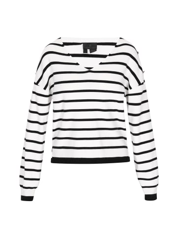 DreiMaster Women Pullover in black white stripe