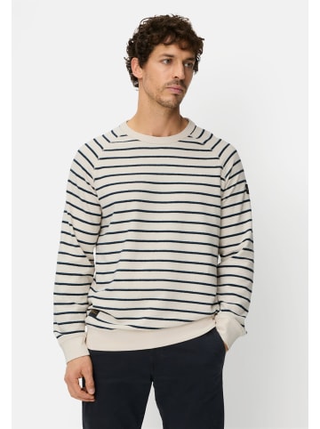 Camel Active Gestreiftes Sweatshirt mit Rundhalsausschnitt in Weiß