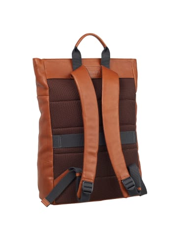 Leonhard Heyden Hamburg Rucksack Leder 46 cm Laptopfach cognac