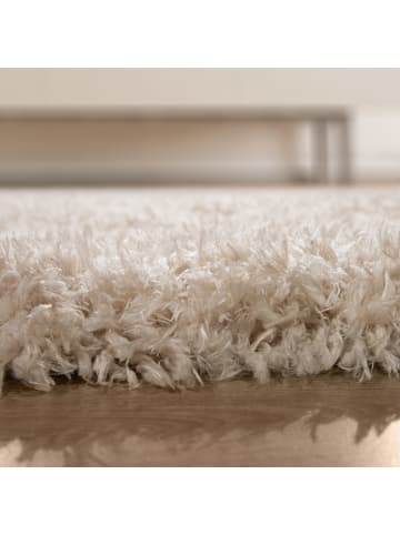 KADIMA DESIGN Hochflor Teppich Shaggy Unifarben Schlafzimmer in Beige