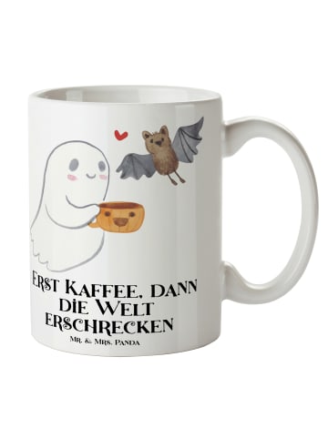 Mr. & Mrs. Panda Becher Gespenst Kaffee mit Spruch in Weiß