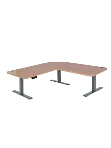 MCW Eck-Schreibtisch D40, Hellbraun, anthrazit-grau