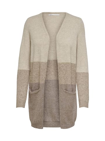 ONLY Lange Strickjacke Cardigan mit Taschen ONLQUEEN in Sand