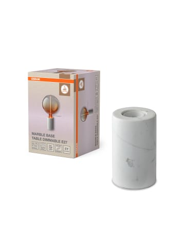 Osram Decor Marble Base Tischleuchte E27 Weiß Marmor