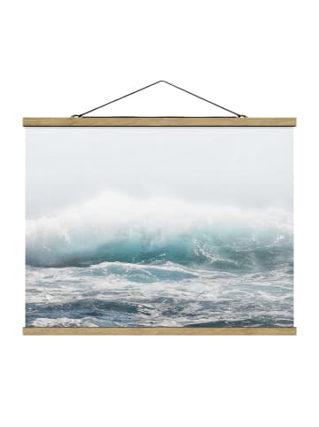 WALLART Stoffbild mit Posterleisten - Große Welle Hawaii in Blau