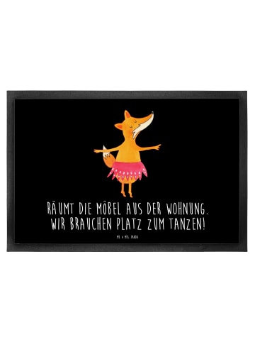 Mr. & Mrs. Panda Schmutzmatte Fuchs Ballerina mit Spruch in Schwarz
