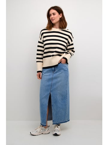 Kaffe Strickpullover KAmarie Loose fit in Ant. white/Black Stripe