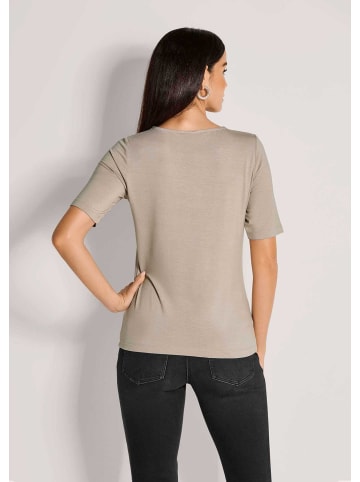 MADELEINE Glamouröses Oberteil mit Straßsteinen in cappuccino