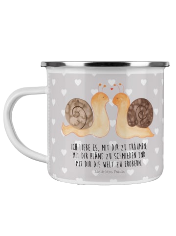 Mr. & Mrs. Panda Trinkbecher Schnecken Liebe mit Spruch in Grau Pastell
