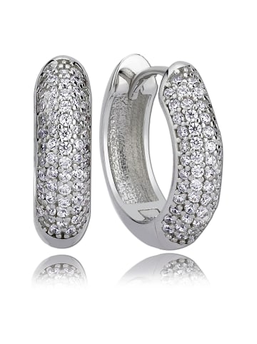 BALIA Ohrringe Silber 925 Sterling Silber 5-reihig Zirkonia Creolen