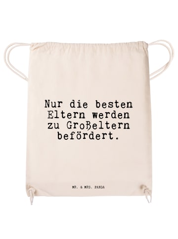 Mr. & Mrs. Panda Sportbeutel Nur die besten Eltern... mit Spruch in Creme