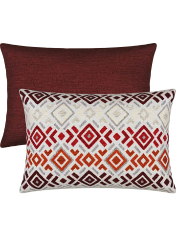 Erwin Müller Jacquard Kissenhülle 2er-Pack York in dunkelrot