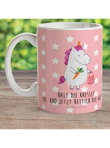 Mr. & Mrs. Panda Kindertasse Einhorn Gemüse mit Spruch in Rot Pastell