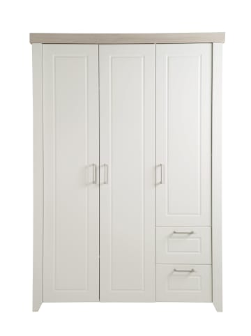 roba Kleiderschrank Felicia 3-türig weiß im Landhausstil mit 2 Schubladen