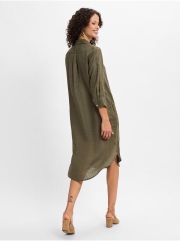 Marie Lund Leinenkleid in khaki - 0003