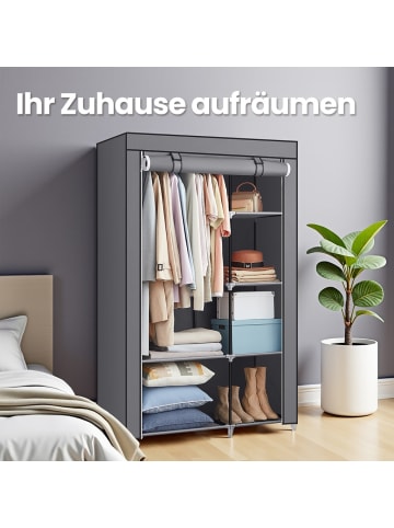 SONGMICS Kleiderschrank Rylan in Grau - (B)45 x (H)168 x (T)105 cm