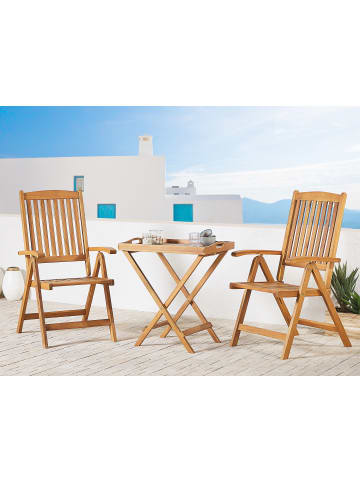 Beliani 3-tlg Bistro Set JAVA in Braun