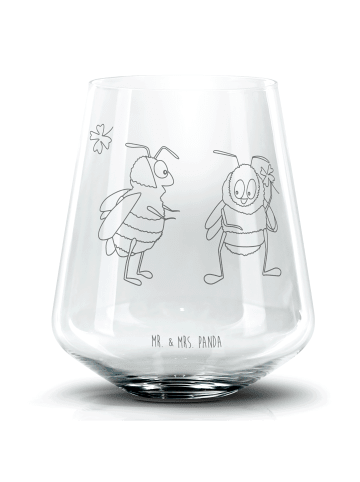 Mr. & Mrs. Panda Blümchentail Glas Hummeln Kleeblatt ohne Spruch in Transparent