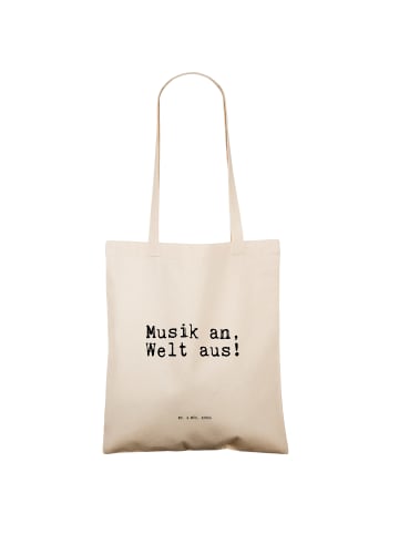 Mr. & Mrs. Panda Shopping Bag Musik an, Welt aus!... mit Spruch in Creme