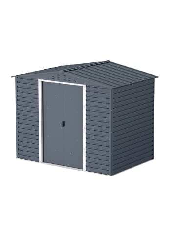 VCM  Metall Gerätehaus 243x161 Gartenhaus Schiebetüren in Anthrazit