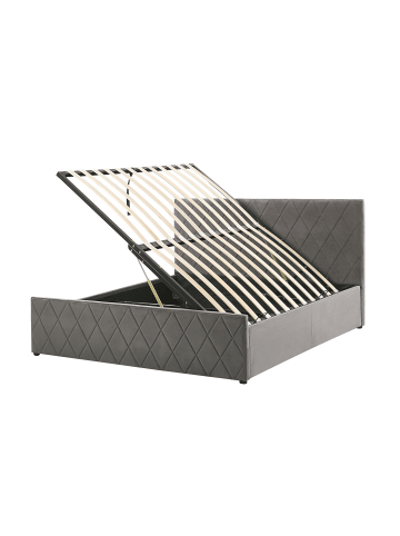 Beliani 2-tlg Doppelbett ROCHEFORT in Grau
