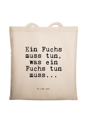 Mr. & Mrs. Panda Tote Bag Ein Fuchs muss tun,... mit Spruch in Creme