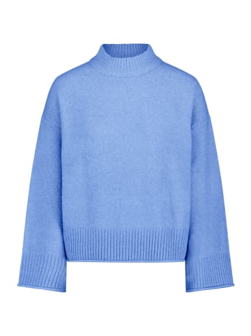 BETTY & CO Strickpullover mit Stehkragen in Blue Melange