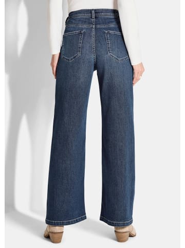 GOLDNER Kurzgröße:  5-Pocket Jeans-Culotte VERA in dunkelblau
