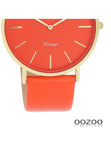 Oozoo Analog-Armbanduhr Oozoo Vintage Series rot, orange groß (ca. 40mm)
