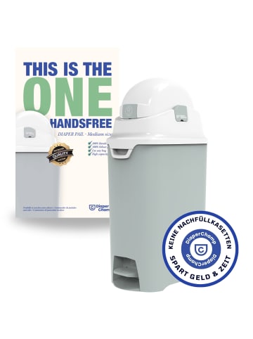 Diaper Champ Windeleimer One Medium Handsfree mit Pedal, handelsübliche Mülltüten