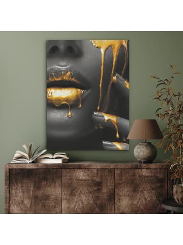 OnlyWow Akustibild Gesicht gold schwarz