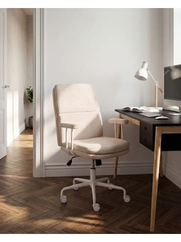 Beliani Bürostuhl VERO in Beige/Weiß/Schwarz - (W) 62 x (H) 100 x (L) 65 cm