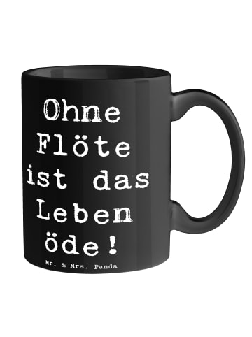 Mr. & Mrs. Panda Tasse Spruch Flöte Leben mit Spruch in Schwarz