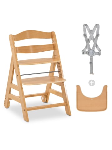 Hauck Hochstuhl Alpha Plus Move - mit Essbrett und Rollen in braun