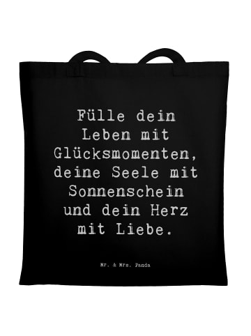 Mr. & Mrs. Panda Jutebeutel Spruch Leichtigkeit im Leben mit Spruch in Schwarz