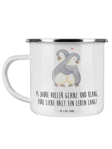 Mr. & Mrs. Panda Tasse 45. Hochzeitstag Messinghochzeit mit Spruch in Weiß