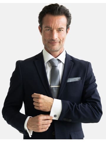 Massi Morino  Krawatten-Set in grau - gestreift