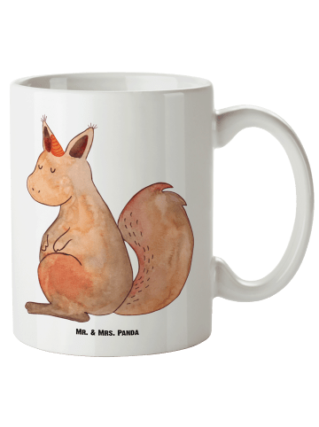 Mr. & Mrs. Panda Tasse mit Henkel Einhorn Glauben ohne Spruch in Weiß